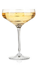 Champagne in glass isolated on white. Sparkling wine