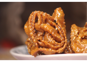 Chebakia Sweet Moroccan Cookie, Chbakia Close Up