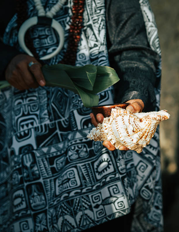 Traditional Hawaiian wedding ritual.