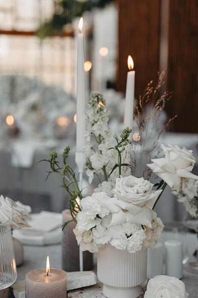 A big variety of wedding decor, flower, arches and bouquets