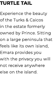 Turtle Tail Experience the beauty of the Turks & Caicos in the estate formerly owned by Prince. Sitting on a large pe...