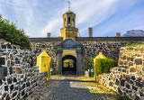 Entrance to the Castle of Good Hope or Cape Town Castle (Kasteel die Goeie Hoop) - bastion fort built in the XVII century in Cape Town. Cape Town, Western Cape, South Africa.